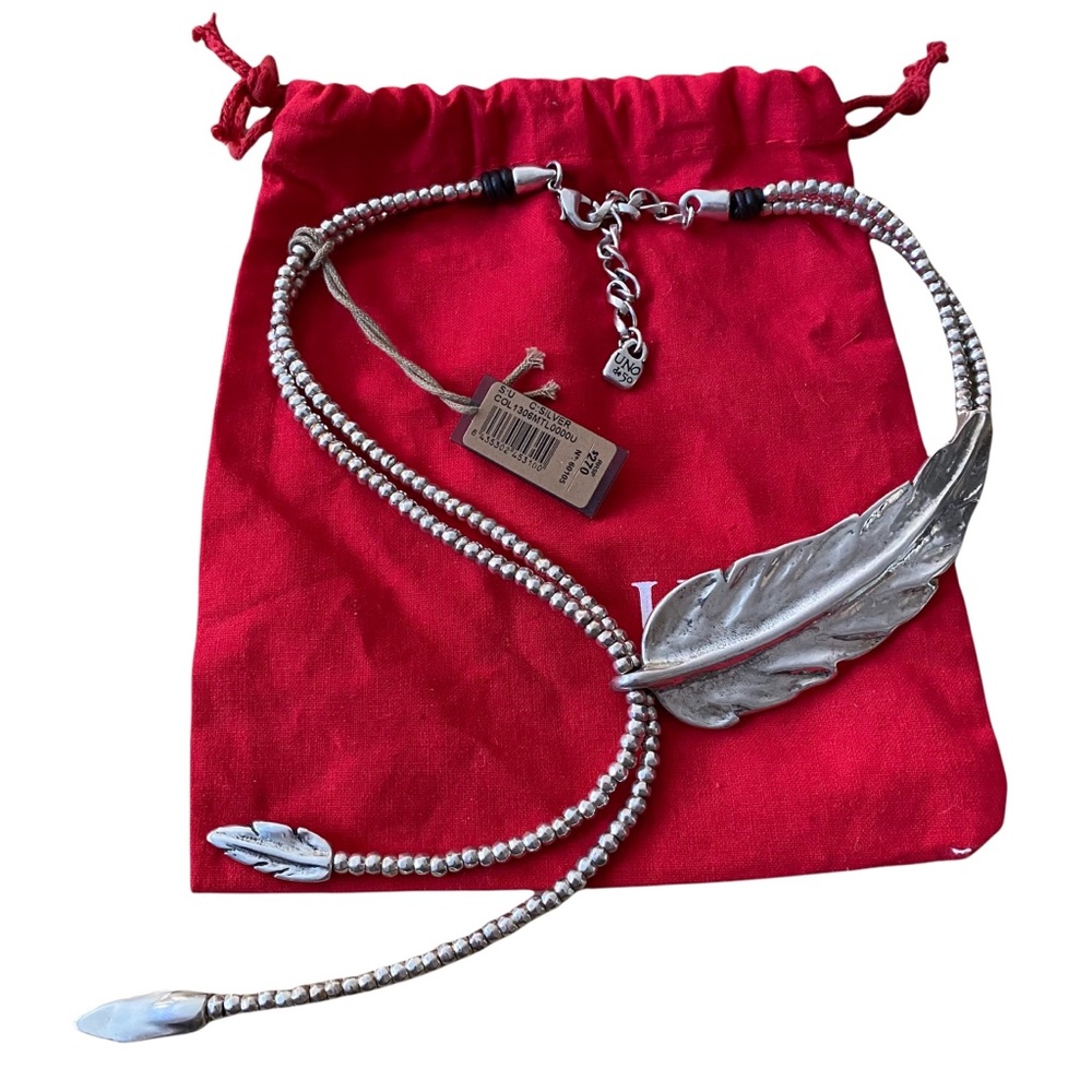 UNO DE 50 Sterling Silver Feather Necklace